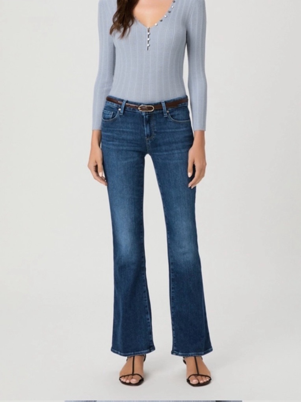 PAIGE Canyon Bootcut Jeans Dark Blue Denim 27